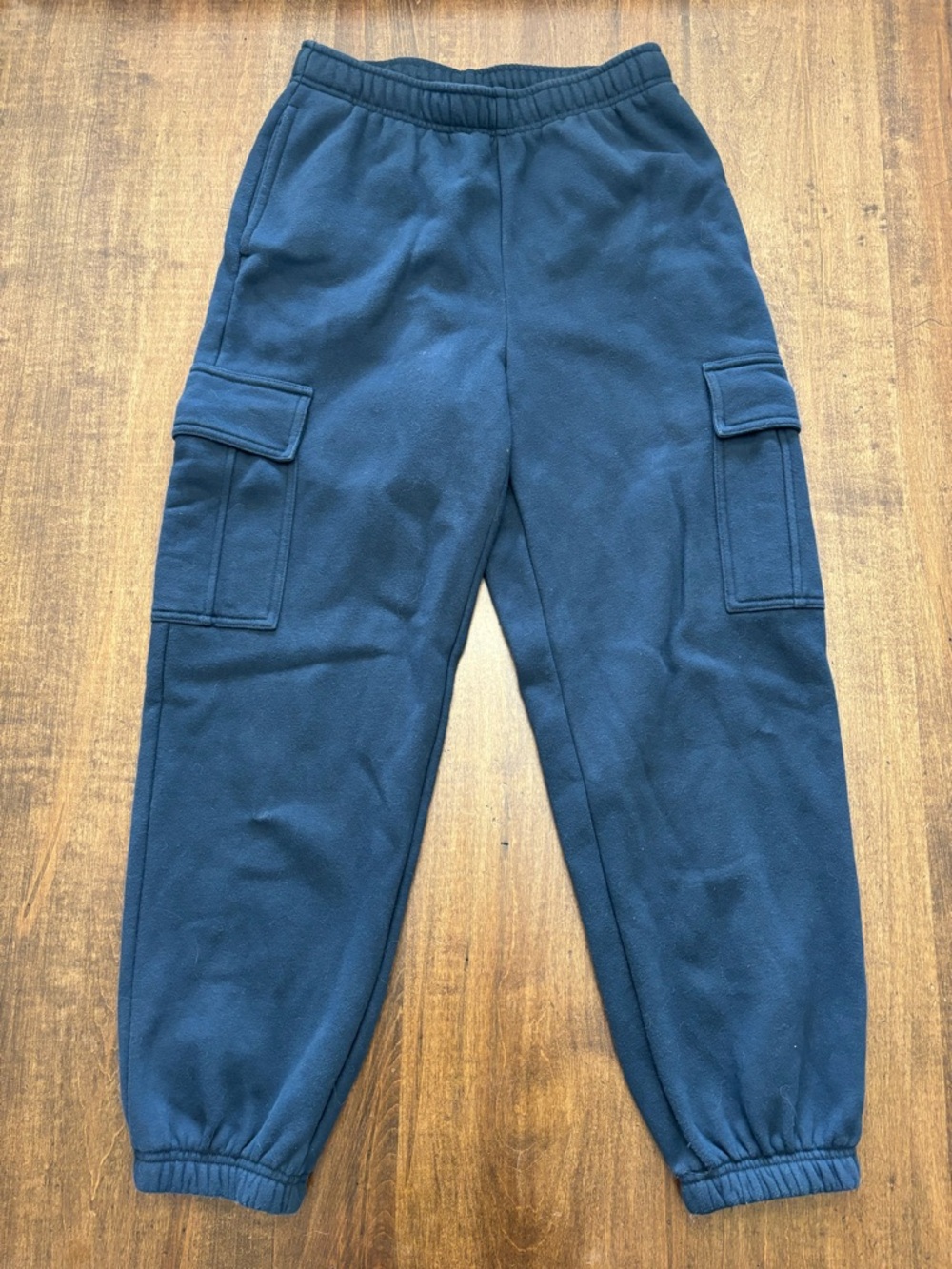 Tuff Athletics Cargo Joggers Size S NWOT Navy Fleece Utility Sweatpants - Picture 2 of 10